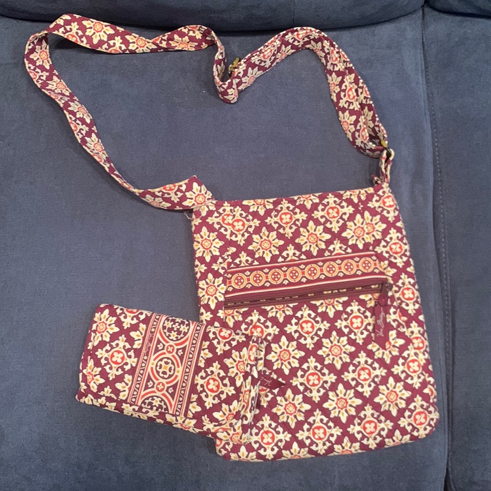 Vera Bradley set crossbody bag with matching wallet